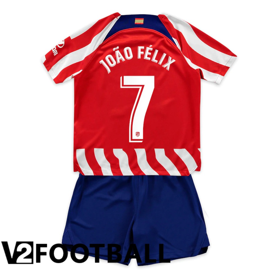 Atletico Madrid (João Félix 7) Kids Home Shirts 2022/2023