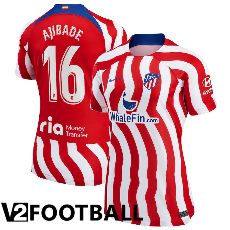 Atletico Madrid (Ajibade 16) Womens Home Shirts 2022/2023