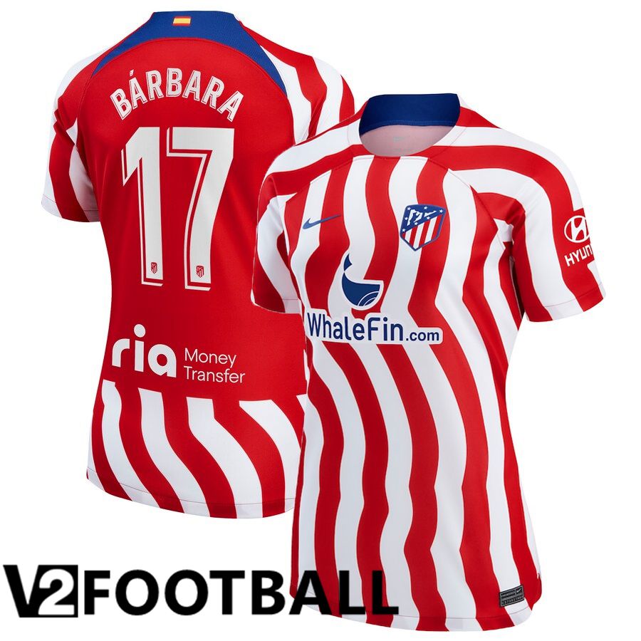 Atletico Madrid (Bárbara 17) Womens Home Shirts 2022/2023