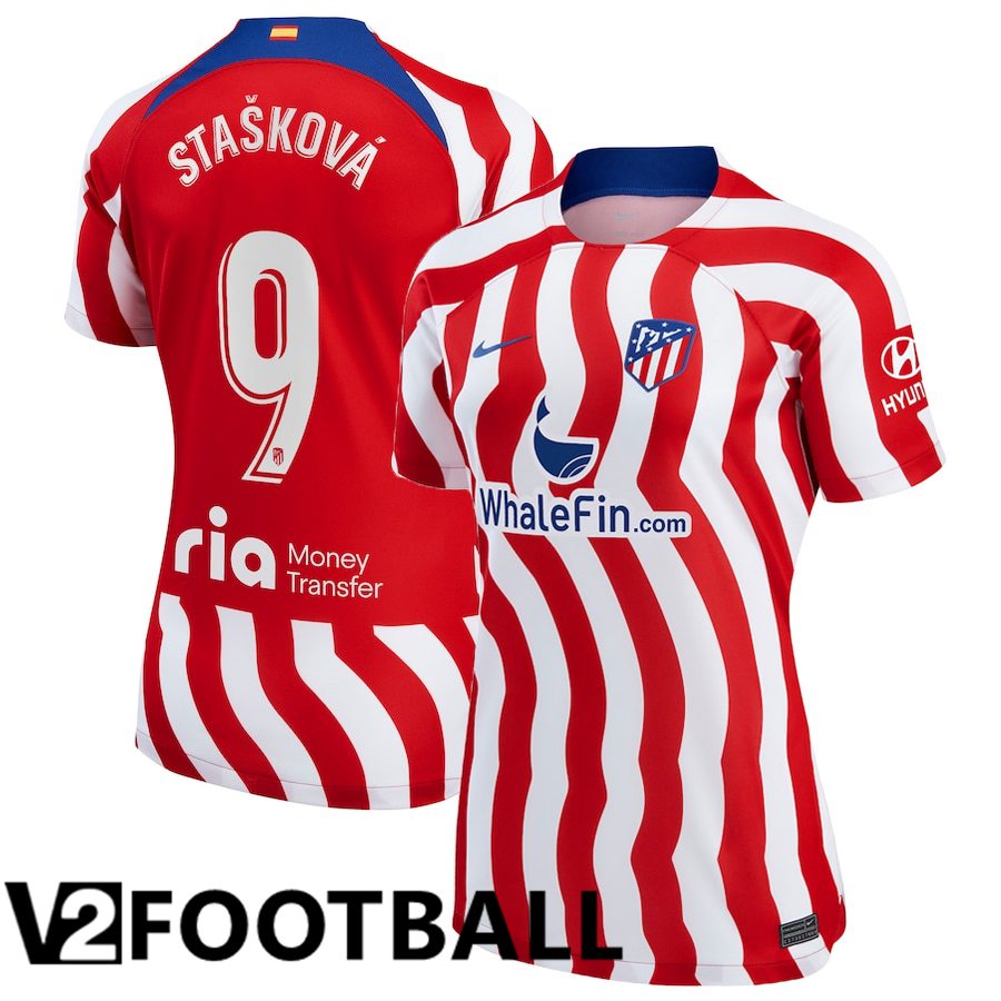 Atletico Madrid (Stašková 9) Womens Home Shirts 2022/2023