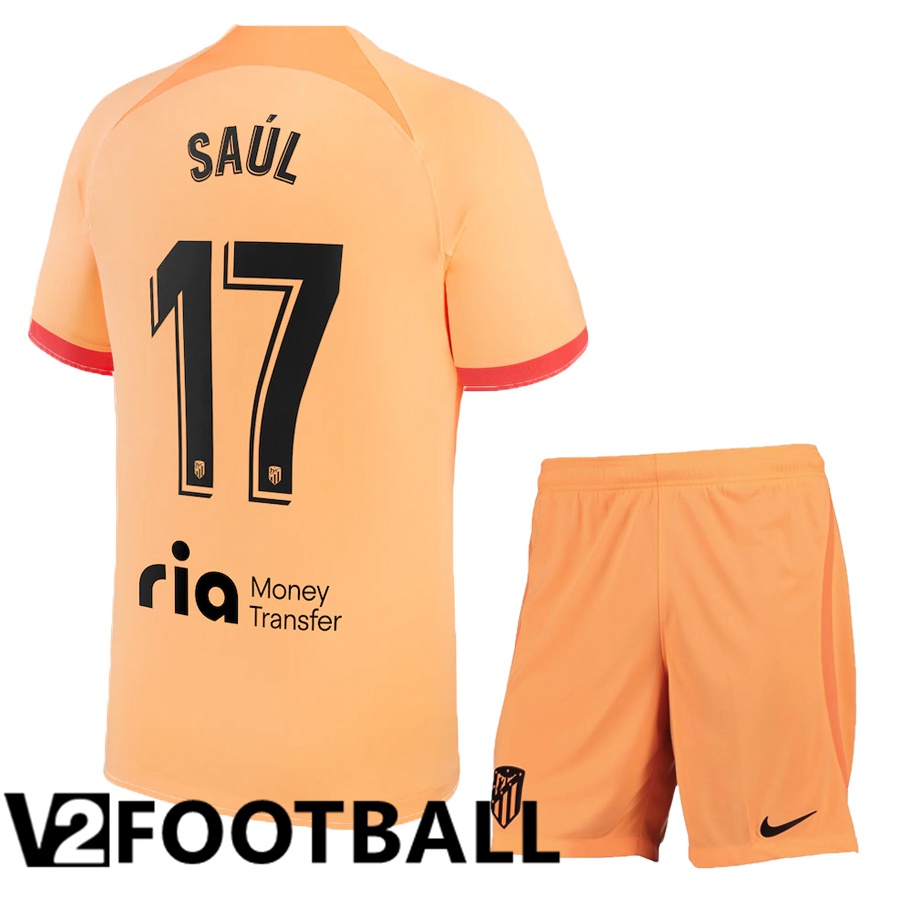 Atletico Madrid (Saúl 17) Kids Third Shirts 2022/2023