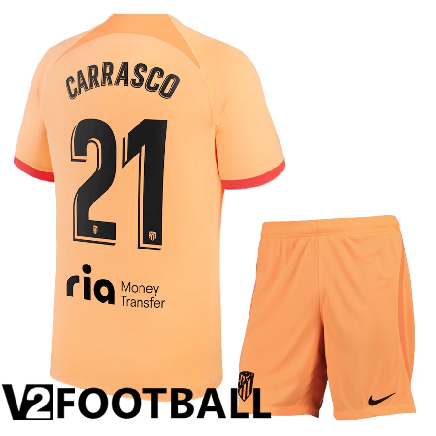 Atletico Madrid (Carrasco 21) Kids Third Shirts 2022/2023