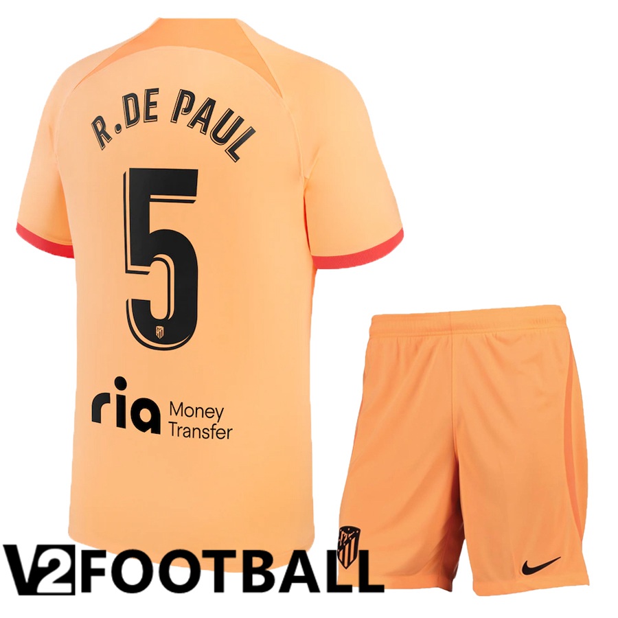 Atletico Madrid (R.De Paul 5) Kids Third Shirts 2022/2023
