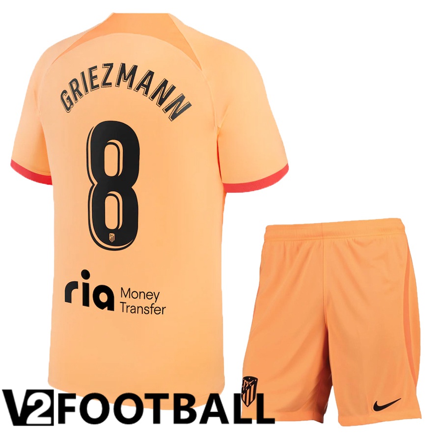 Atletico Madrid (Griezmann 8) Kids Third Shirts 2022/2023