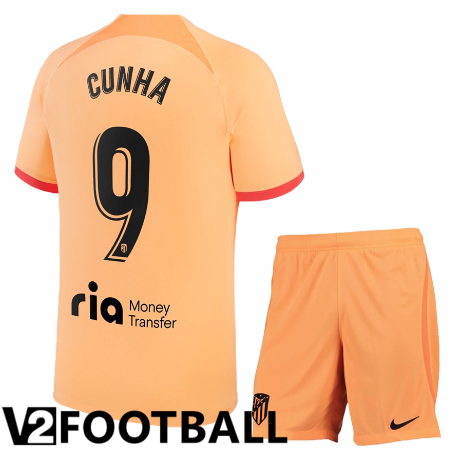 Atletico Madrid (Cunha 9) Kids Third Shirts 2022/2023