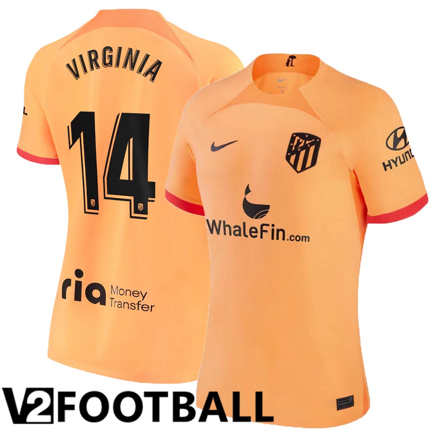 Atletico Madrid (Virginia 14) Womens Third Shirts 2022/2023