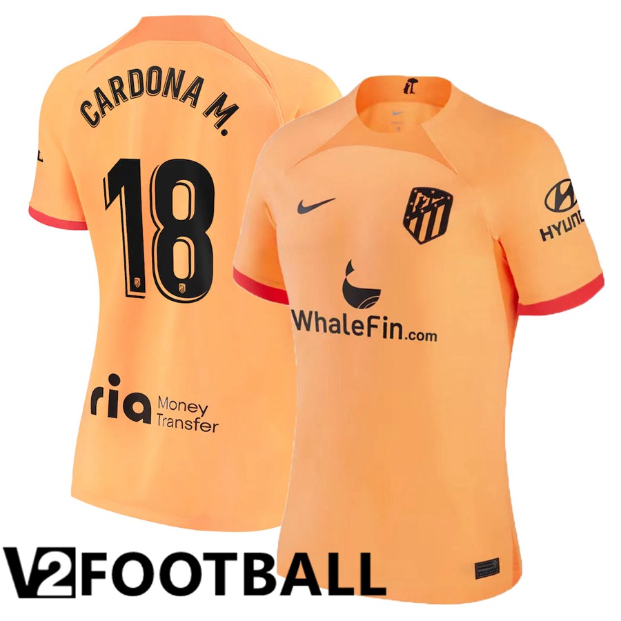 Atletico Madrid (Cardona M.18) Womens Third Shirts 2022/2023