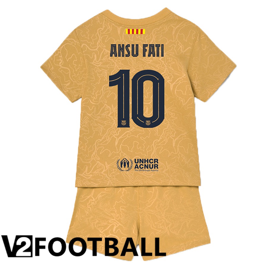 FC Barcelona (Ansu Fat 10) Kids Away Shirts 2022/2023