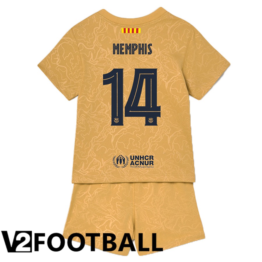 FC Barcelona (Memphis 14) Kids Away Shirts 2022/2023