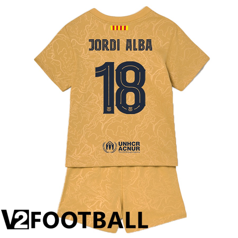 FC Barcelona (Jordi Alba 18) Kids Away Shirts 2022/2023