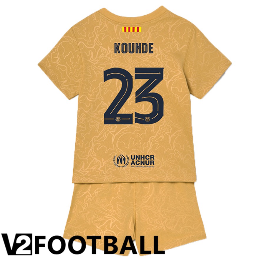 FC Barcelona (Kounde 23) Kids Away Shirts 2022/2023