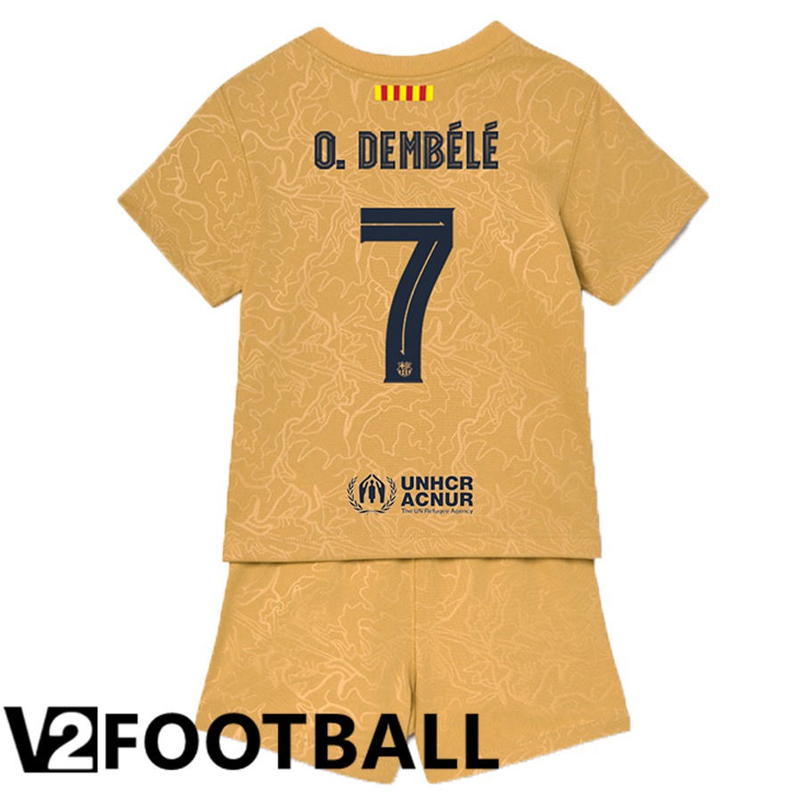 FC Barcelona (O.Dembélé 7) Kids Away Shirts 2022/2023