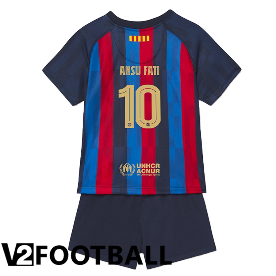 FC Barcelona (Ansu Fati 10) Kids Home Shirts 2022/2023