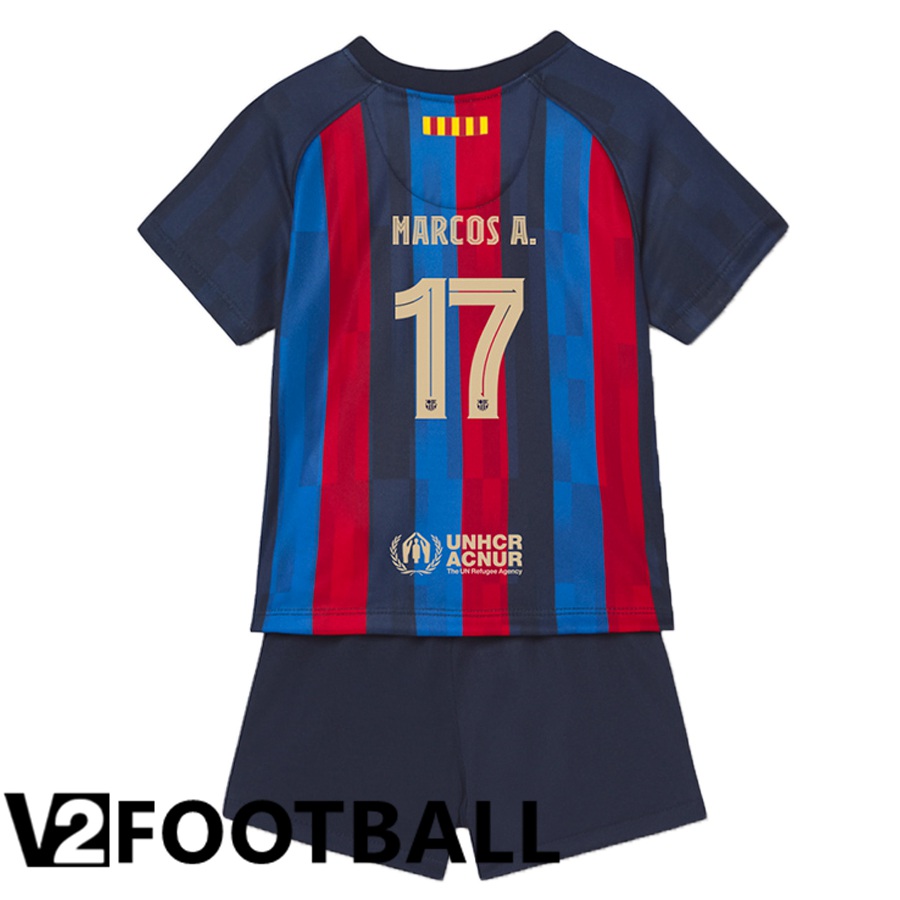 FC Barcelona (Marcos A.17) Kids Home Shirts 2022/2023