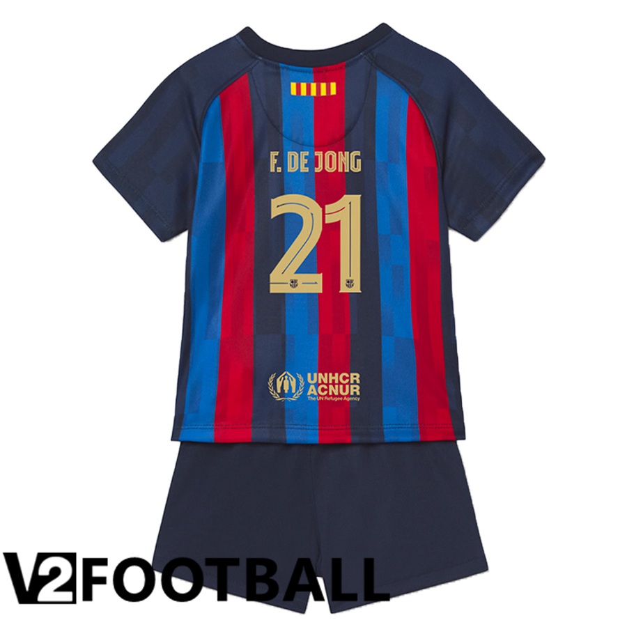 FC Barcelona (F.De Jong 21) Kids Home Shirts 2022/2023