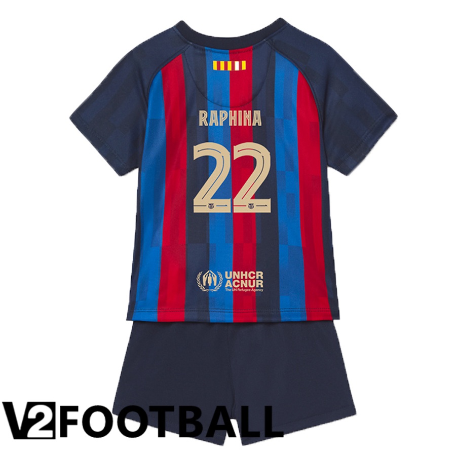 FC Barcelona (Raphinha 22) Kids Home Shirts 2022/2023