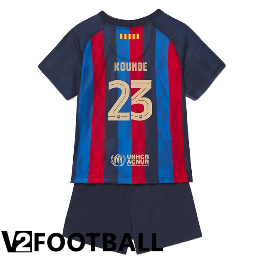 FC Barcelona (Kounde 23) Kids Home Shirts 2022/2023