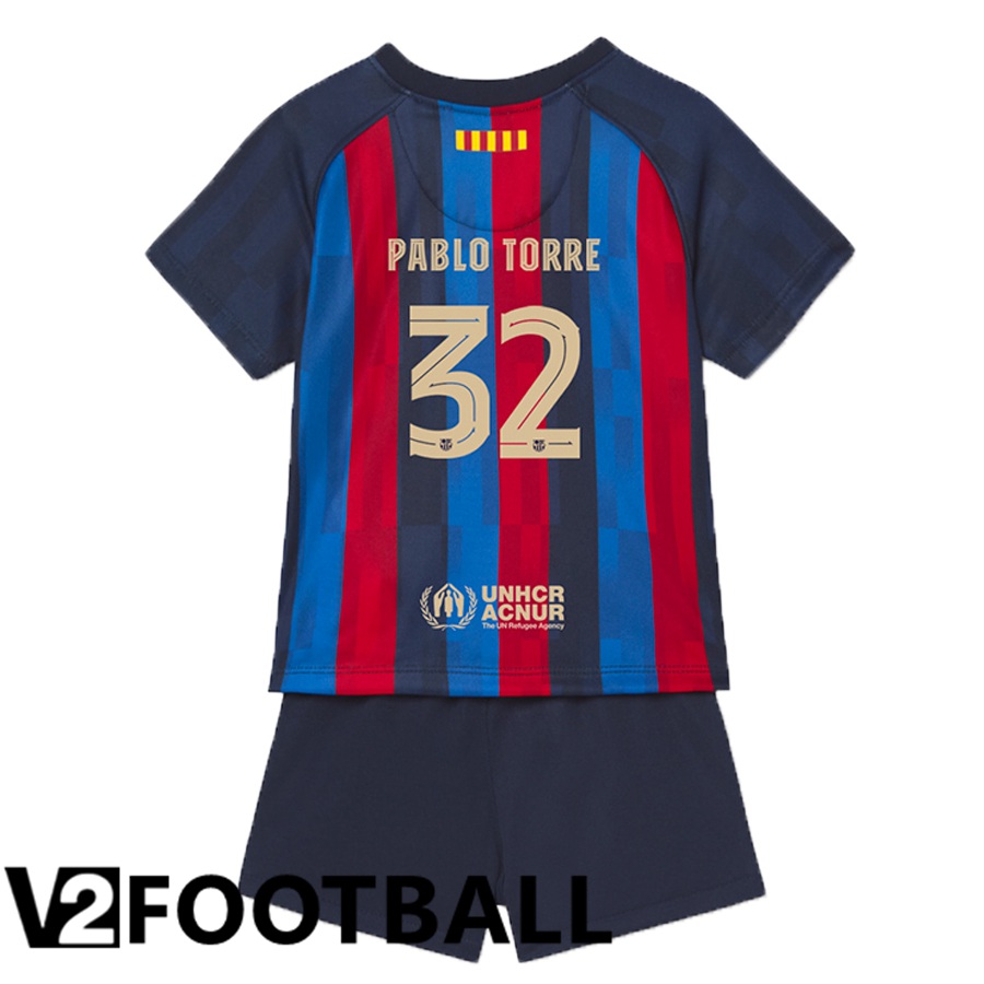 FC Barcelona (Pablo Torre 32) Kids Home Shirts 2022/2023