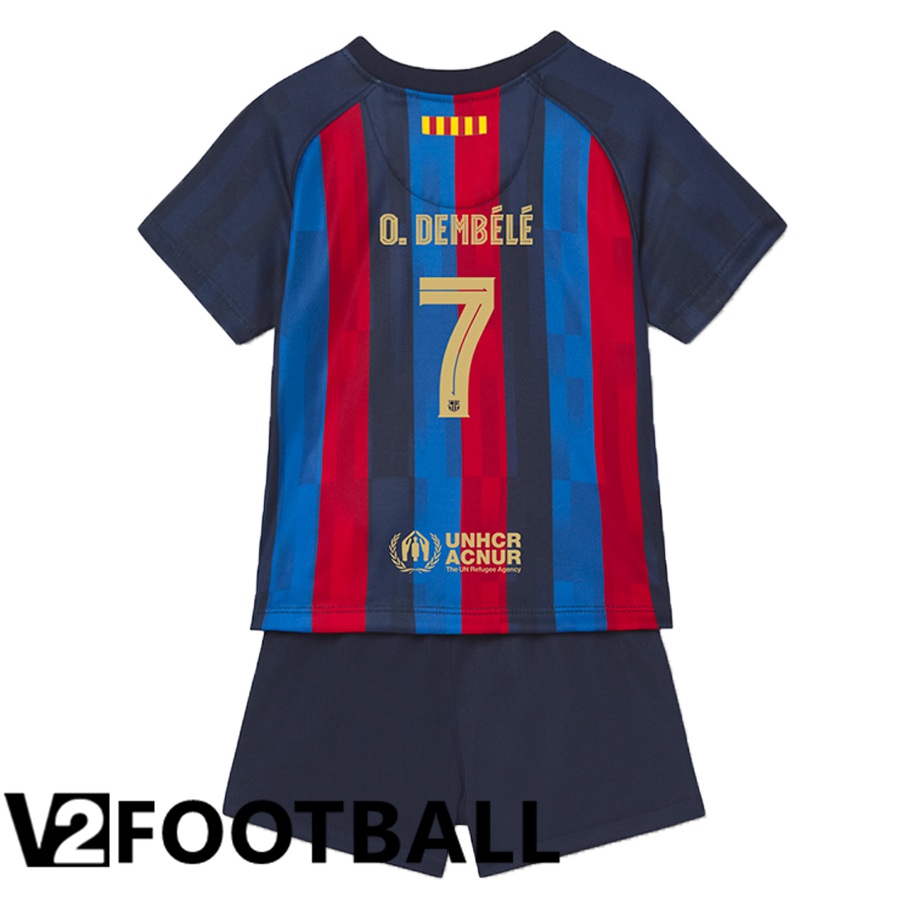 FC Barcelona (O.Dembélé 7) Kids Home Shirts 2022/2023