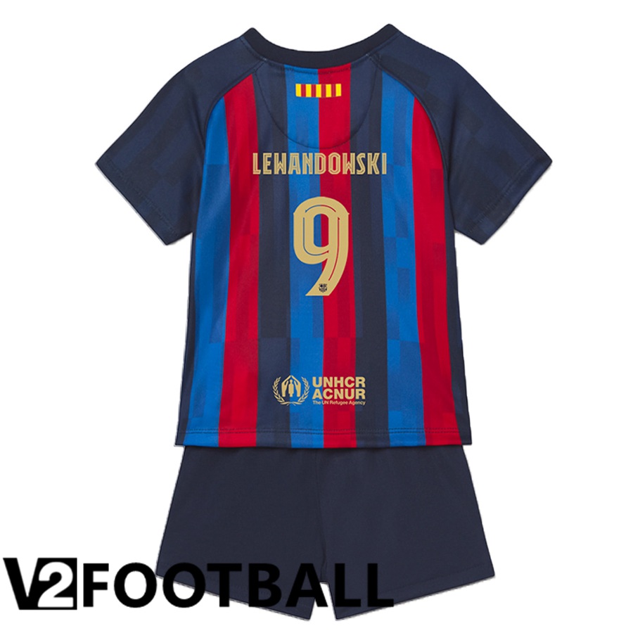 FC Barcelona (Lewandowski 9) Kids Home Shirts 2022/2023