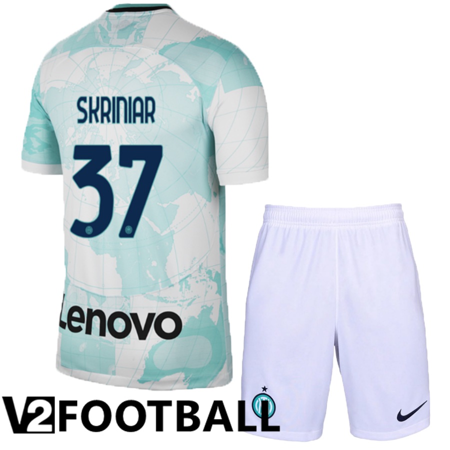 Inter Milan (Skriniar 37) Kids Away Shirts 2022/2023