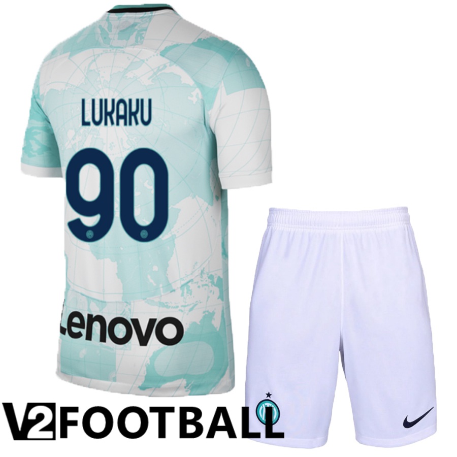 Inter Milan (Lukaku 90) Kids Away Shirts 2022/2023