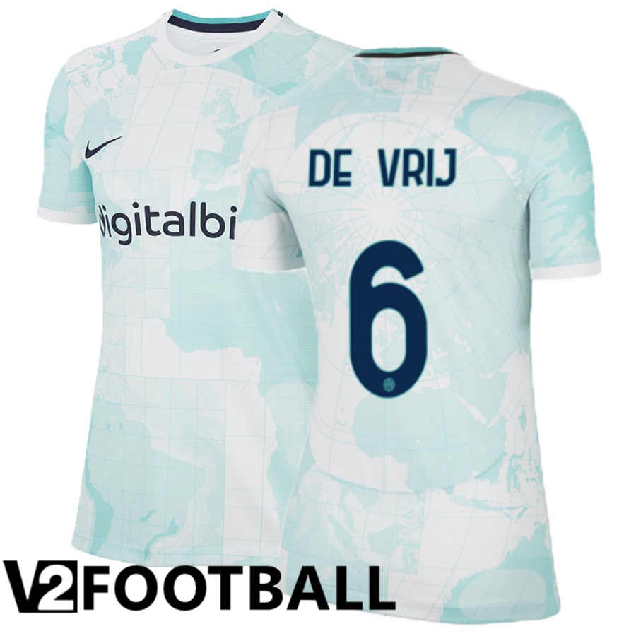 Inter Milan (De Vrij 6) Womens Away Shirts 2022/2023