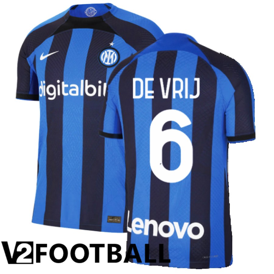 Inter Milan (De Vrij 6) Home Shirts 2022/2023