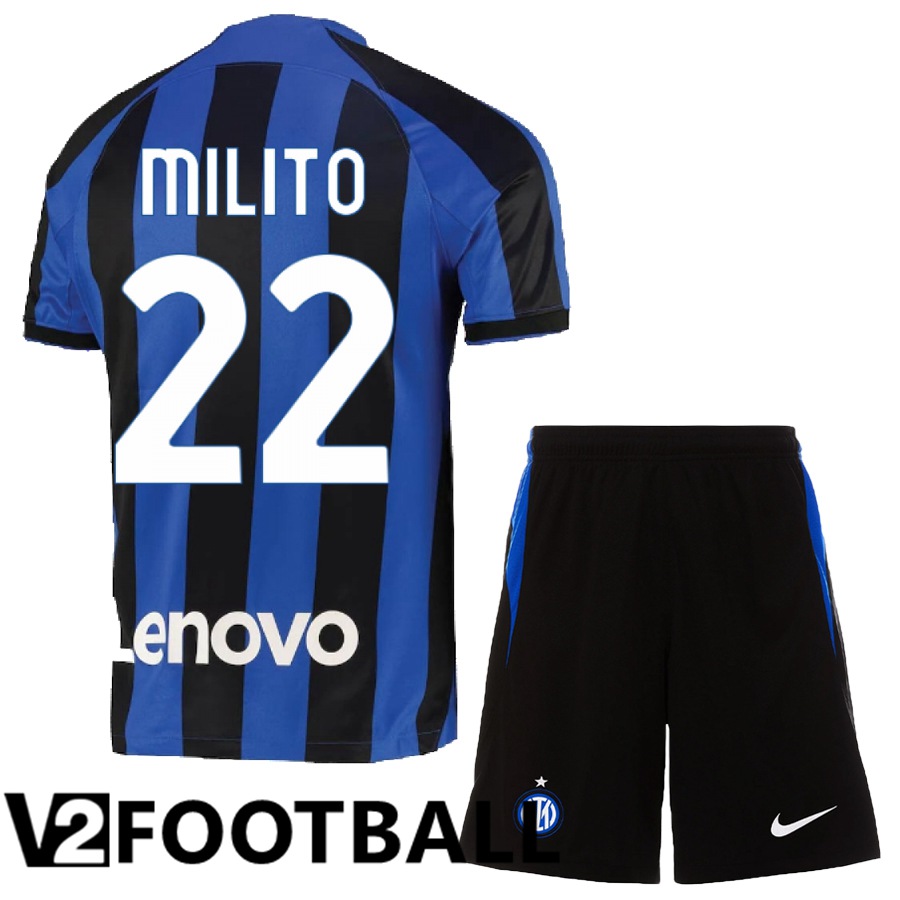 Inter Milan (Milito 22) Kids Home Shirts 2022/2023