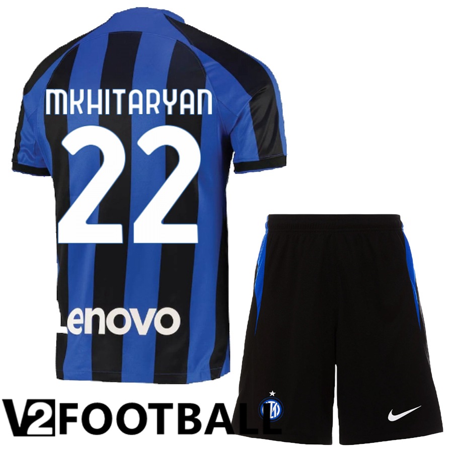 Inter Milan (Mkhitaryan 22) Kids Home Shirts 2022/2023