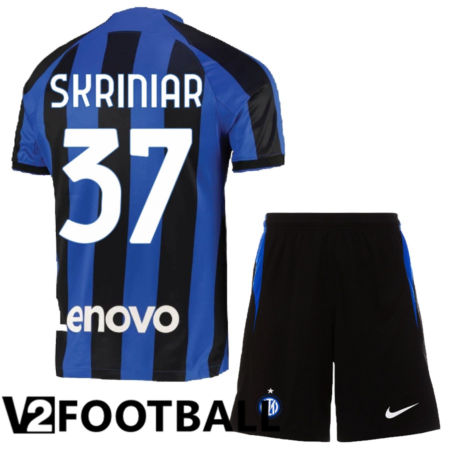Inter Milan (Skriniar 37) Kids Home Shirts 2022/2023