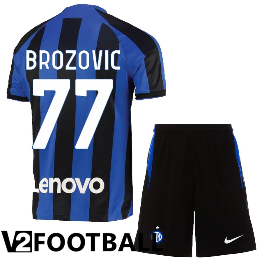 Inter Milan (Brozovic 77) Kids Home Shirts 2022/2023