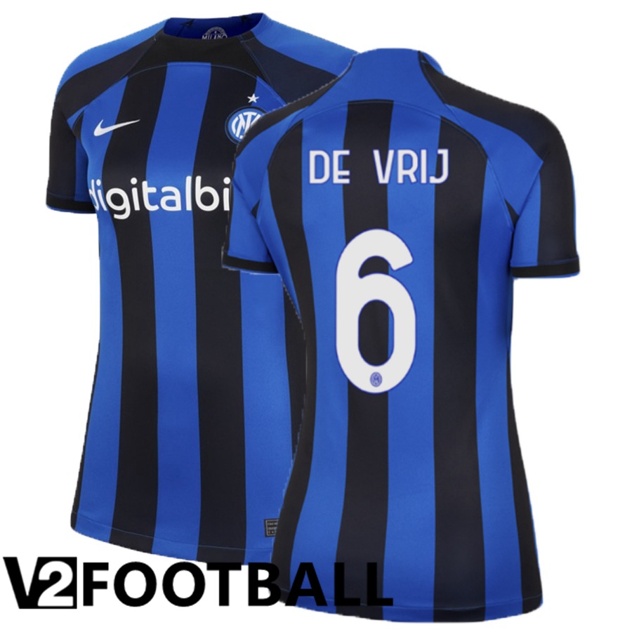 Inter Milan (De Vrij 6) Womens Home Shirts 2022/2023