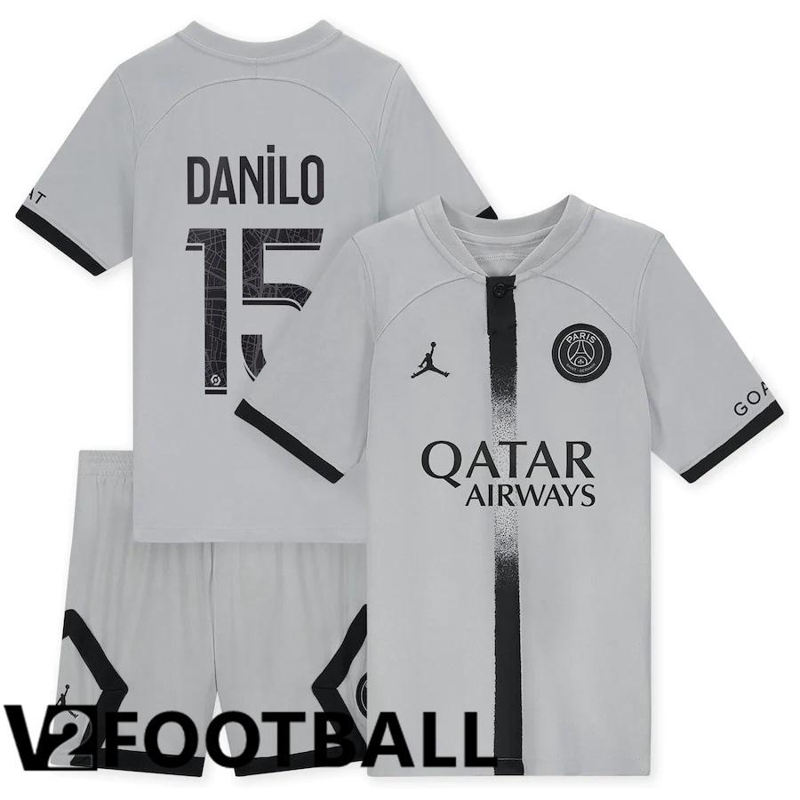 Paris Saint Germain (Danilo 15) Kids Away Shirts 2022/2023