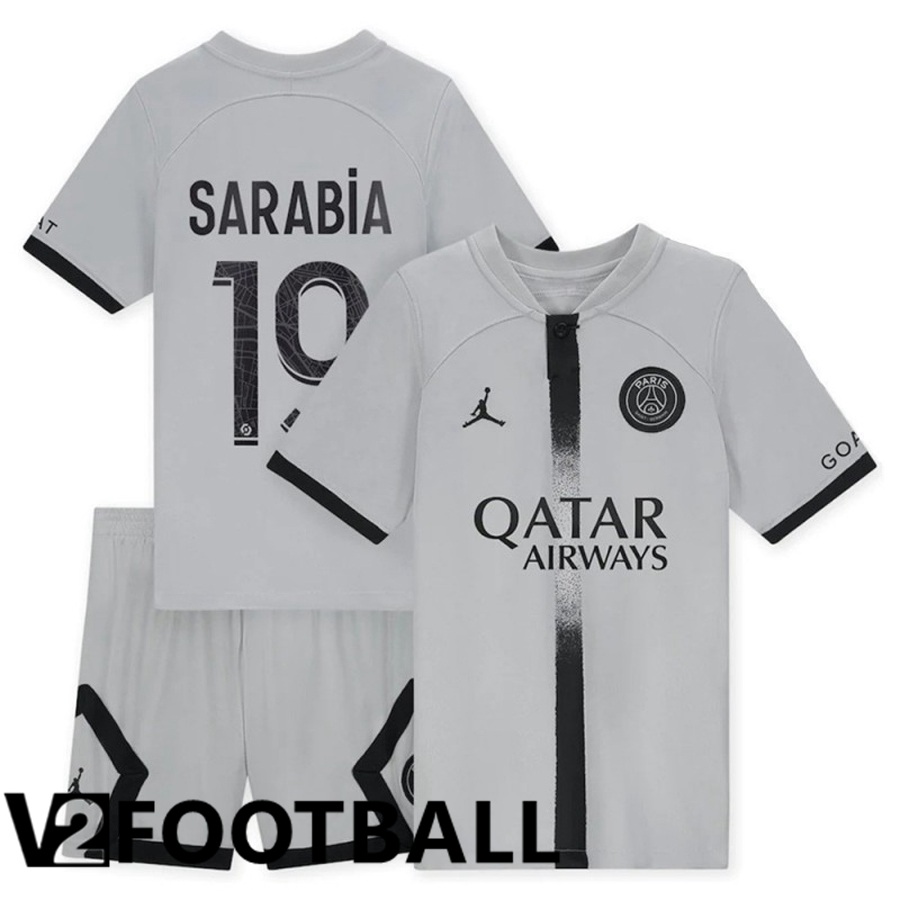 Paris Saint Germain (Sarabia 19) Kids Away Shirts 2022/2023