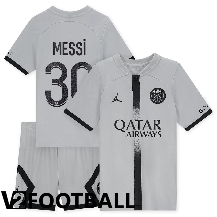 Paris Saint Germain (Messi 30) Kids Away Shirts 2022/2023