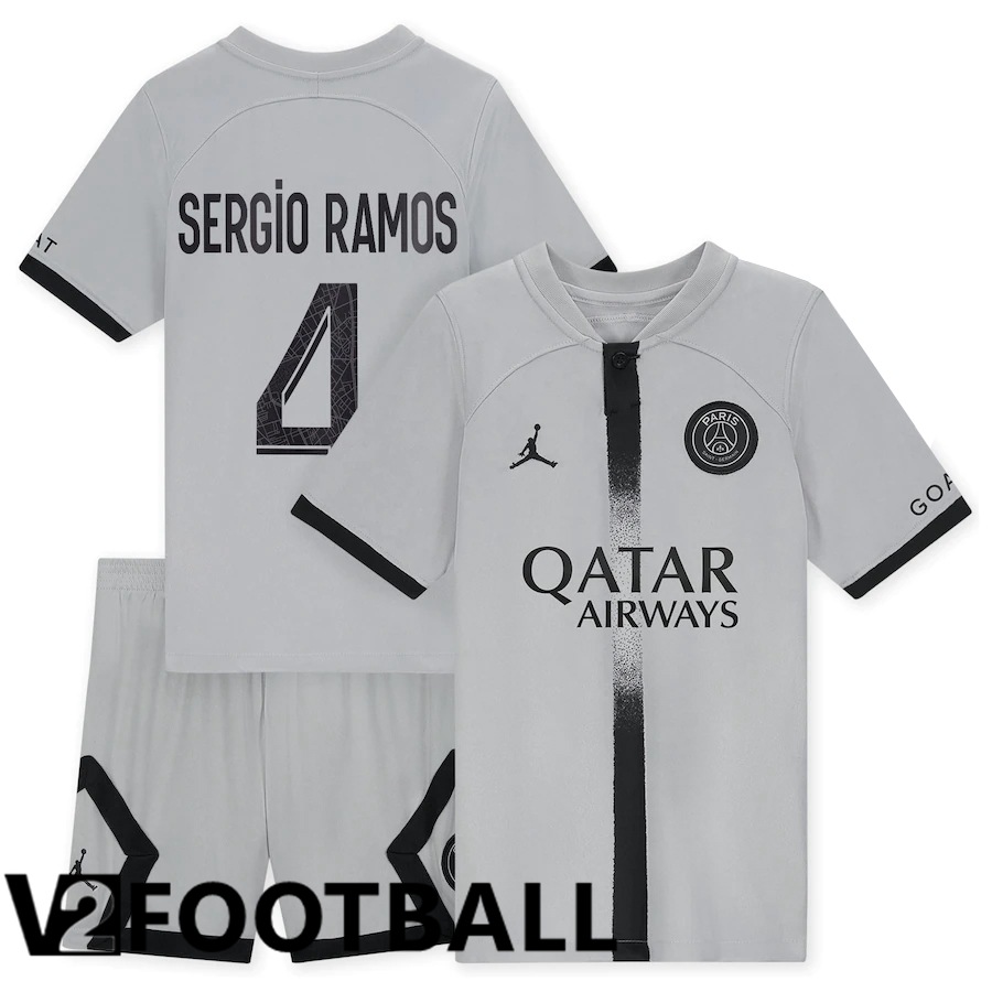 Paris Saint Germain (Sergio Ramos 4) Kids Away Shirts 2022/2023