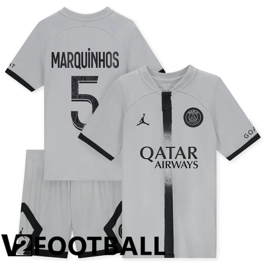 Paris Saint Germain (Marquinhos 5) Kids Away Shirts 2022/2023
