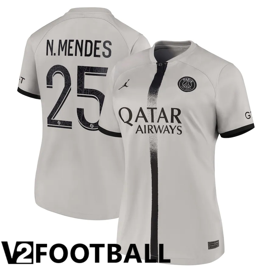 Paris Saint Germain (N.Mendes 25) Womens Away Shirts 2022/2023