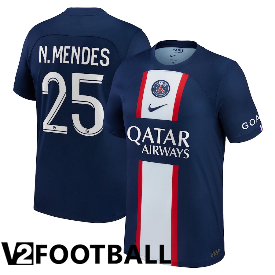 Paris Saint Germain (N.Mendes 25) Home Shirts 2022/2023