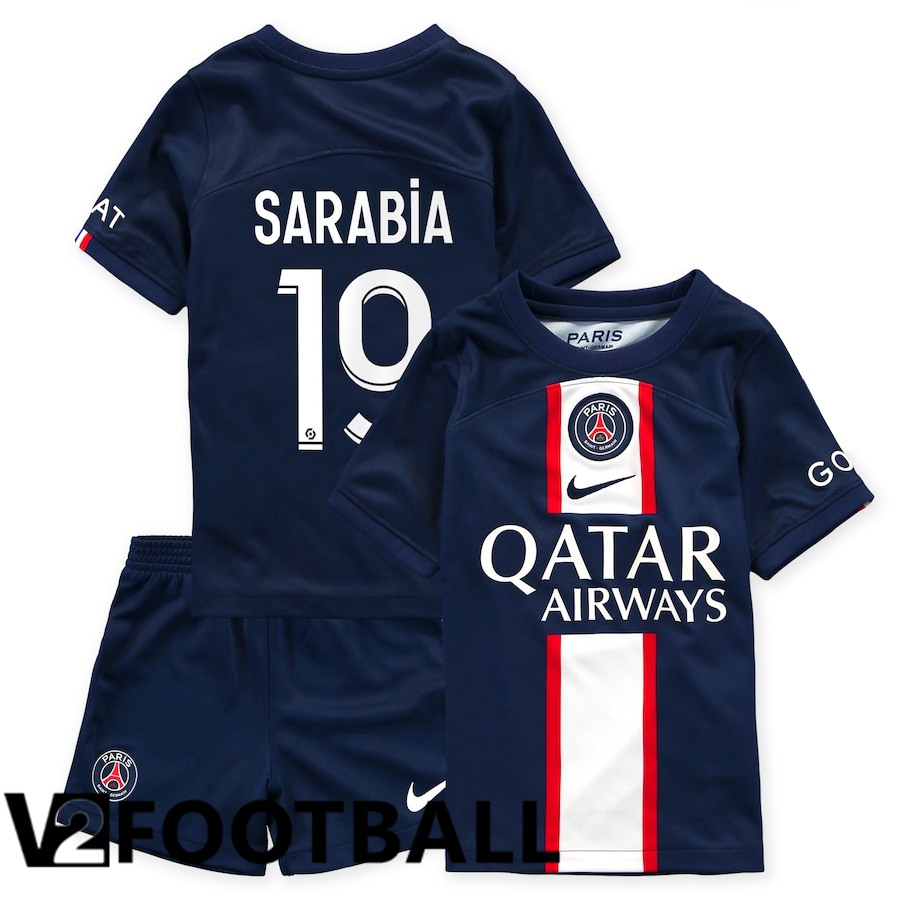Paris Saint Germain (Sarabia 19) Kids Home Shirts 2022/2023