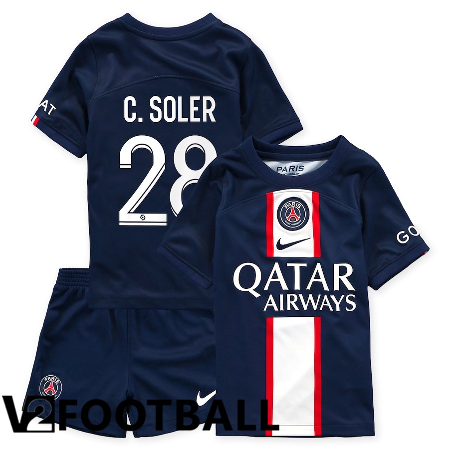 Paris Saint Germain (C.Soler 28) Kids Home Shirts 2022/2023