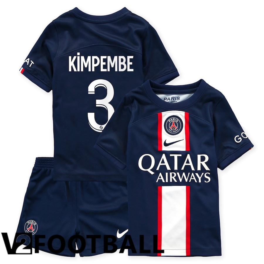 Paris Saint Germain (Kimpembe 3) Kids Home Shirts 2022/2023