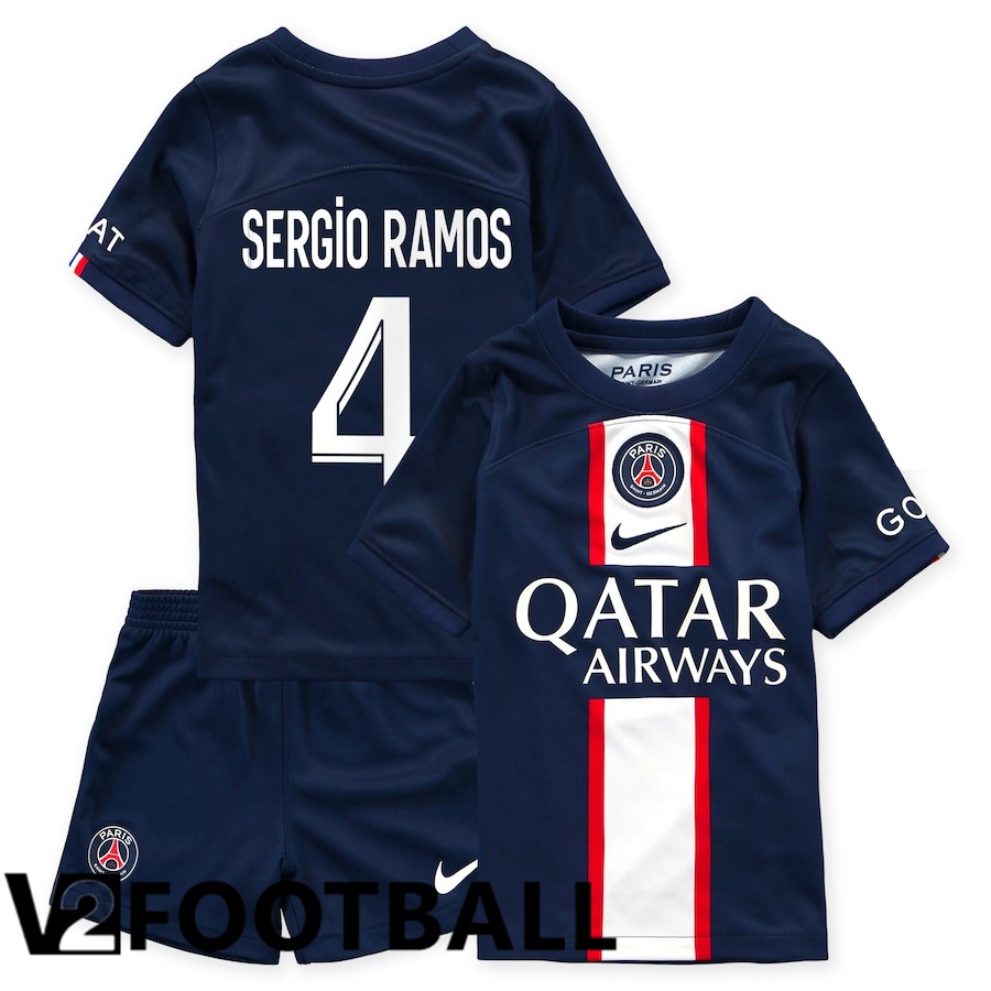 Paris Saint Germain (Sergio Ramos 4) Kids Home Shirts 2022/2023