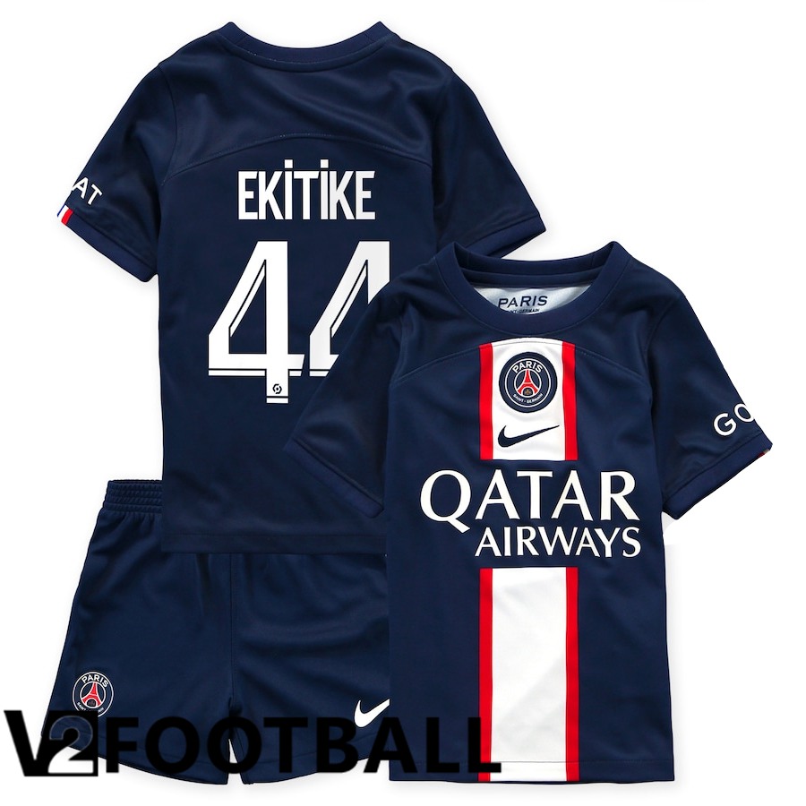 Paris Saint Germain (Ekitike 44) Kids Home Shirts 2022/2023