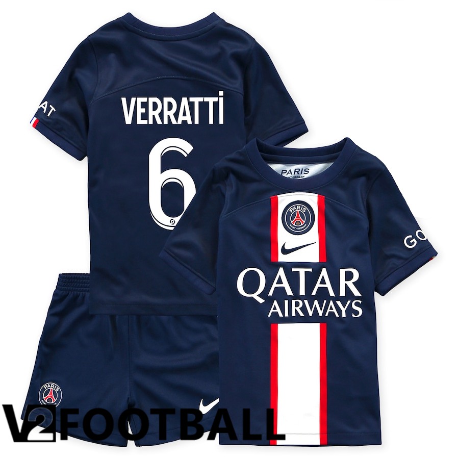 Paris Saint Germain (Verratti 6) Kids Home Shirts 2022/2023