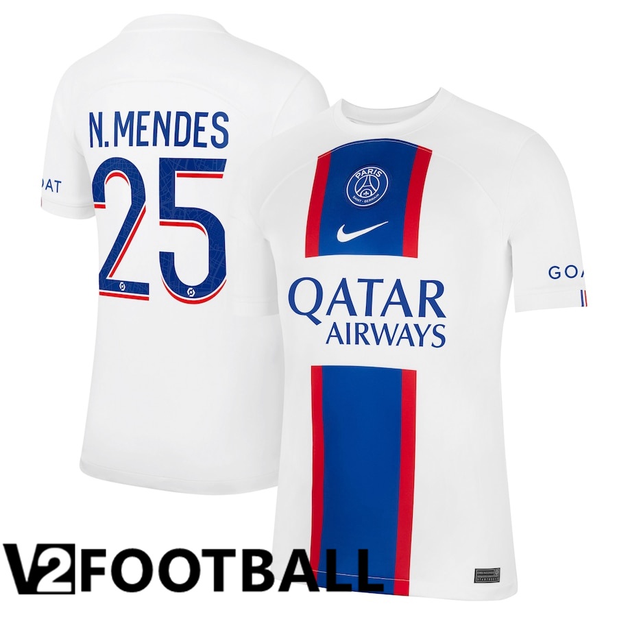 Paris Saint Germain (N.Mendes 25) Third Shirts 2022/2023