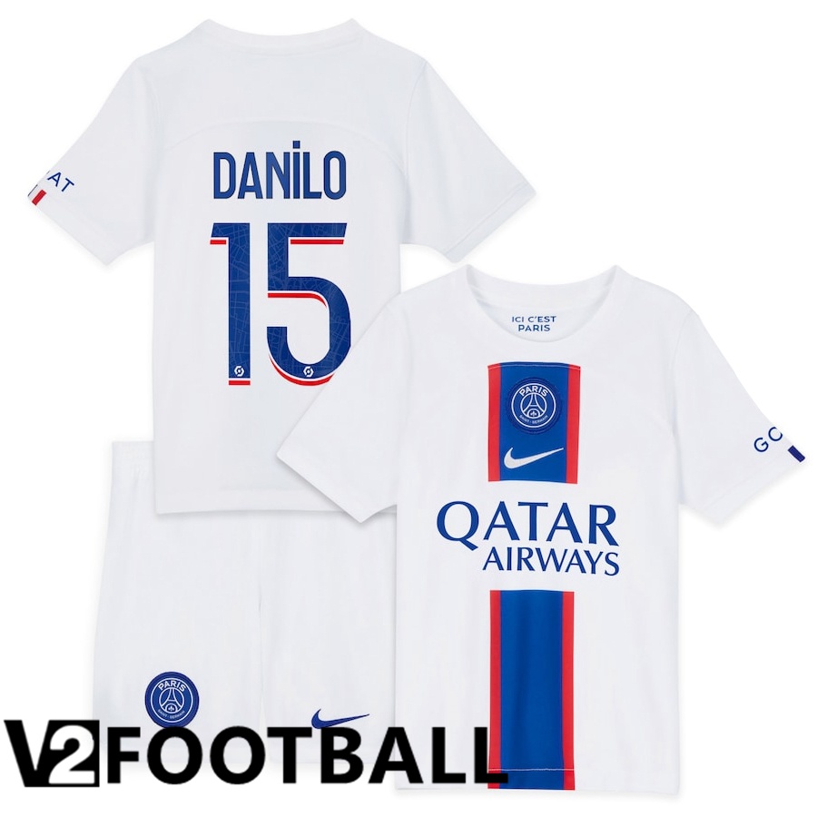 Paris Saint Germain (Danilo 15) Kids Third Shirts 2022/2023