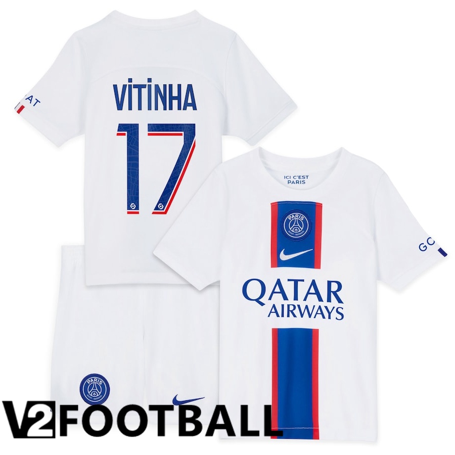 Paris Saint Germain (Vitinha 17) Kids Third Shirts 2022/2023