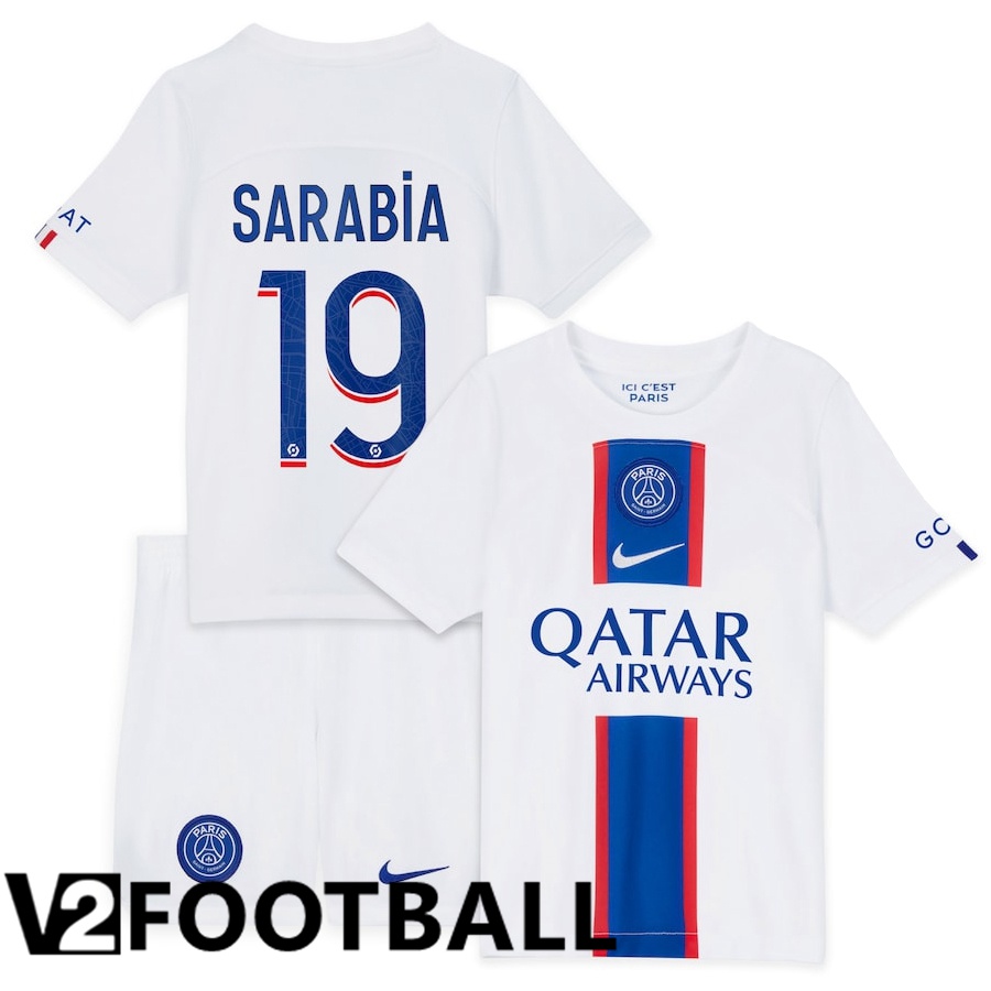 Paris Saint Germain (Sarabia 19) Kids Third Shirts 2022/2023